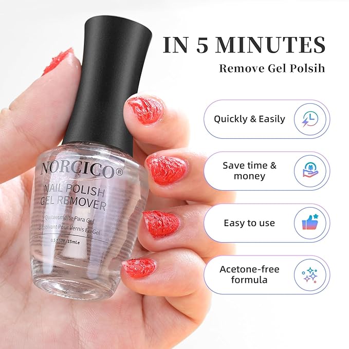 Gel Polish Remover - 30ML, Low Odor, No Soak - Gel Polish Remover for Nails, Easily Remove Gel Nail Polish in 2–5 Minutes, Acetone Free, Nail-Friendly, for Home DIY & Professional Salon, with File