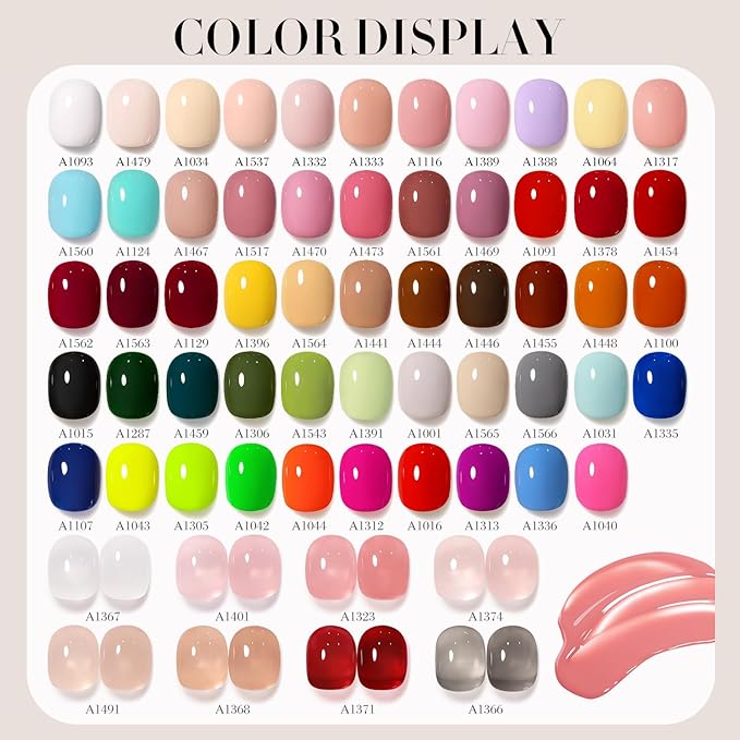 Double Rhythm 0.50 OZ Gel Polish Hema Free Same Color Same Bottle Golden Round Translucent Neutral Natural Milky 15 ML Jelly UV Polish Art DIY at Home (Cream Pink-C1116)