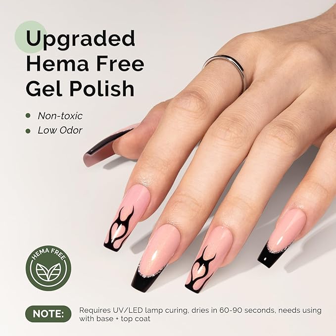 MelodySusie Hema Free Gel Nail Polish, 0.5 Fl Oz Thick Ballerina Pink Gel Polish, Non-Toxic, Long Lasting, Soak Off UV Nail Polish, Manicure Nail Design Salon DIY Nail Art at Home B3601