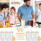 6 Pcs 16oz Ribbed Glass Cups - Image 5