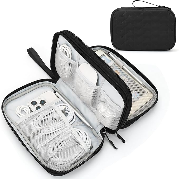 FYY Electronic Organizer, Travel Tech Pouch Bag, Waterproof, Double Layers by FYY