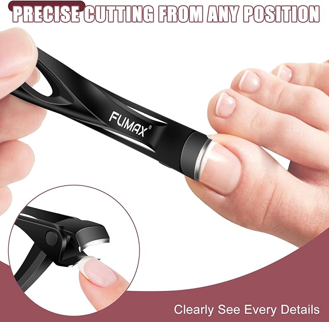 Toenail Clippers for Seniors Thick Toenails - Angled Large Toe Nail Clippers for Men with Catcher, Heavy Duty Sharp Fingernail Clipper for Thick Nails with Wide Opening Novelty Gifts for Men Women