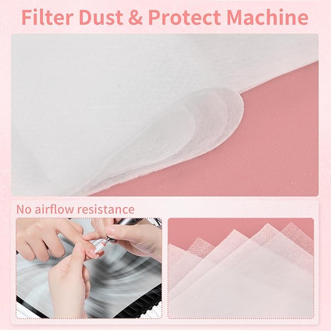 200 Nail Dust Collector Filter - Disposable Nail Fan Filter Paper Nail Vacuum Dust Filter Sheet for Nail Vacuum Cleaner Nail Filter Dust Collector Nail Accessories for Nail Salon Technician