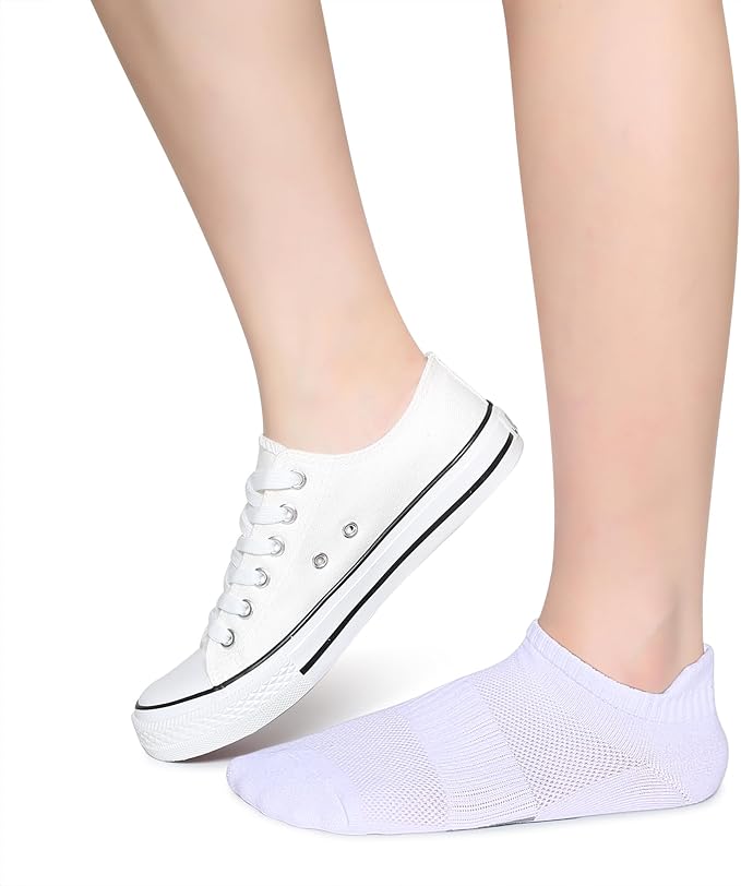 Henwarry Women's 10 Pairs Athletic Running Low Cut Socks Thin Cotton Soft Ankle Tab Socks