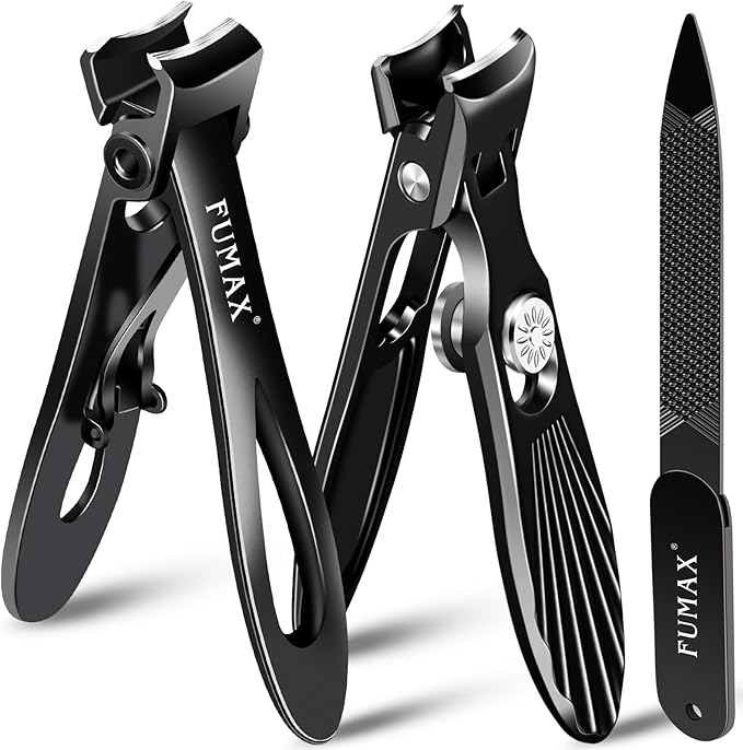 Nail Clippers for Men Thick Nails with Catcher, Large Toe Nail Clippers for Thick Toenails for Seniors with Wide Jaw Opening, Sharp Fingernail Clipper Cutter Set with Long Handle Gifts for Men Women