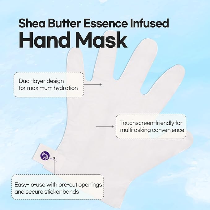 Epielle Intensive Repairing Hand & Foot Masks (6 Gloves & 6 Socks), Repair and Moisturize Dry Hands & Cracked Heels with Coconut Oil & Milk Extract, Korean Skin Care, Spa Self Care Gifts for Women