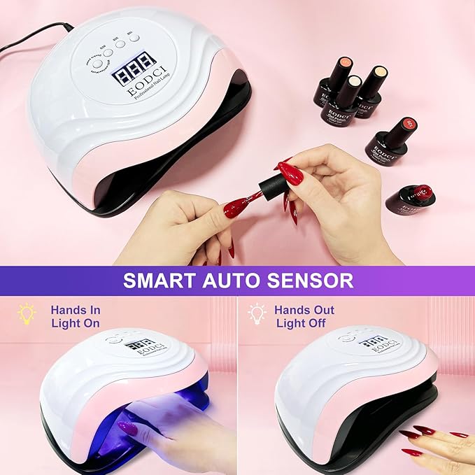 168W UV LED Nail Lamp, UV Light for Nails Dryer for Gel Nail Polish Curing Lamp, Auto Sensor, Professional Nail Light,Compatible with All Gel Types