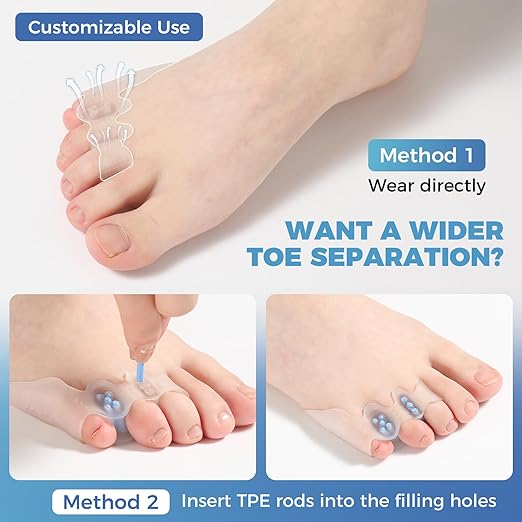 Tailor's Bunion Corrector and Pinky Toe Spacers Kit for Curled Toes and Pain Relief - Tailor Separators, Pinky Toe Protectors, and Morton's Neuroma Relief (1 Pair)