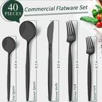 40-Piece Matte Black Silverware Set - Image 7
