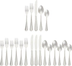 Amazon Basics Silverware Set, Stainless Steel Flatware, Dishwasher Safe by AmazonBasics