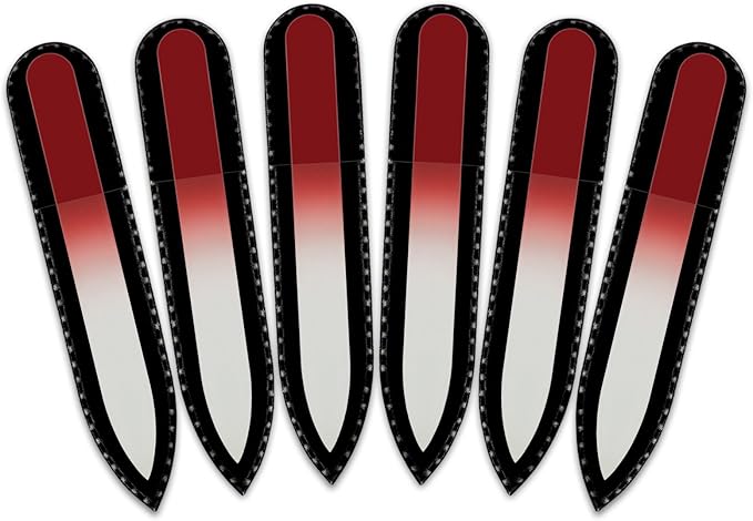 Color Crystal Nail File in Black Pouch - Small/Purse Size - Czech Tempered Glass - Handmade in Czech Republic