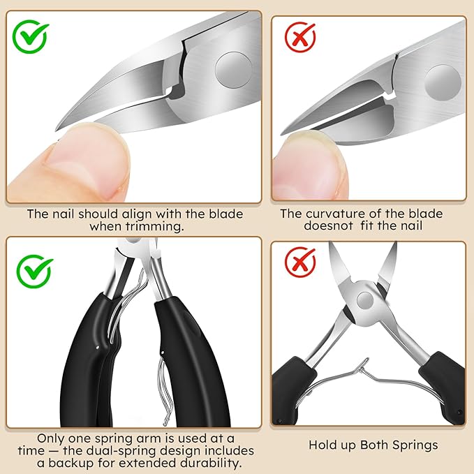 Toenail Clippers for Seniors for Thick Nails, 5Pcs Nail Clippers for Men Angled Head, Toe Nail Clippers Wide Jaw Opening with Catcher, Heavy Duty Ingrown Fingernail Clippers Long Handle for Women