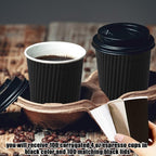 100 Pcs 4oz Paper Espresso Cups Ripple Wall Hot Cups - Image 4