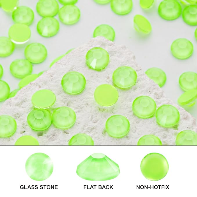 Novani 3000 Pieces Flatback Rhinestones Glass Round Gems Mocha Lt.Green Crystals for Nail Art DIY Crafts Clothes Shoes,SS8,2.3-2.5mm