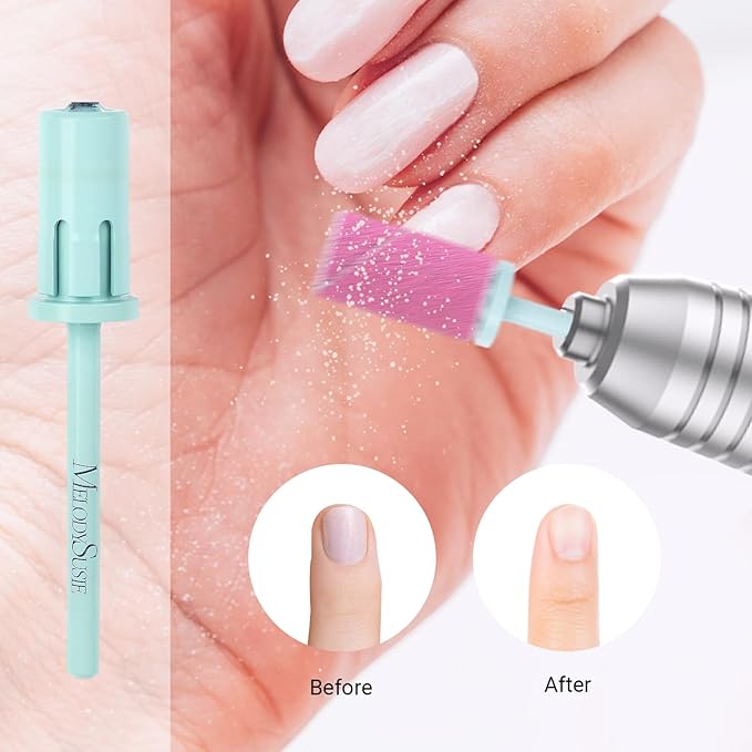 MelodySusie Crystal Top Mandrel Bit for Nails, 3/32'' Easy Off Nail Drill Bits for Sanding Bands, Suitable for Acrylic Nails Gel Manicures and Pedicures, Skylight Blue