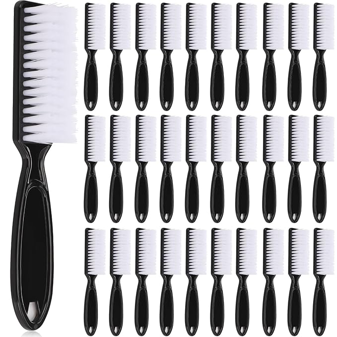 Patelai 30 Pcs Nail Scrubber Brushes Bulk Handle Grip Manicure Brushes for Cleaning Fingernails Pedicure Cleaning Brush for Toes and Fingernail Cleaning(Black)