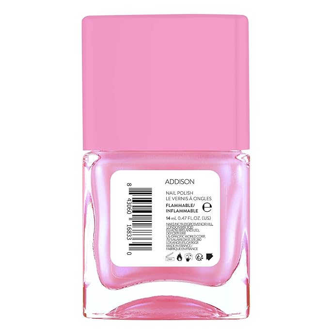 Nails Inc It's Topless Gel-Like Nail Polish, 4-in-1 Base Coat, Treatment, Color, Top Coat, Long Lasting, Strong, Chip Free, Glossy Salon Quality Manicure, Air Dry Nail Polish, Addison, 0.47 Fl Oz