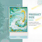 Turquoise Serving Tray with Handles, Plastic Decorative Tray | Green Coffee - Image 2