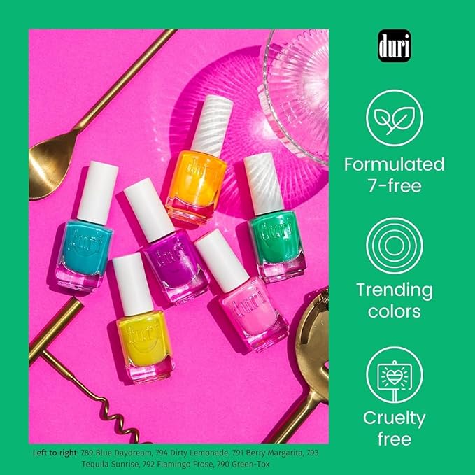 duri Nail Polish, 692 Ruby Macaroon, Classic Red Lacquer, Glossy Finish, Full Coverage, Quick Drying, 0.45 Fl Oz