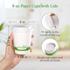ECOLipak 200 Count 8 oz Compostable Paper Coffee Cups - Image 3