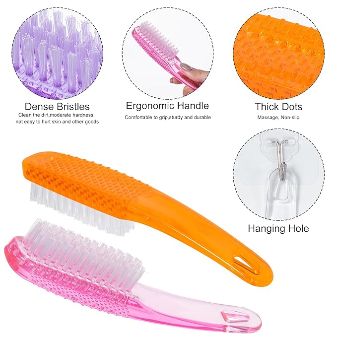 Facial Cleansing Brush, 4 PCS 4 Colors Facial Exfoliating Brush Face Wash Scrub Exfoliator Brush for Makeup,Clear,Pink,Purple,Orange