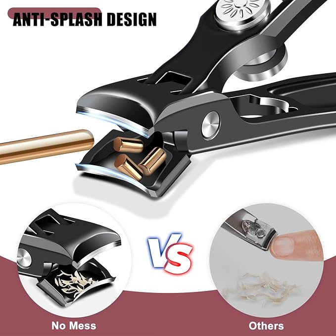 Nail Clippers for Men Thick Nails with Catcher, Large Toenail Clippers with Wide Jaw Opening for Seniors, Heavy Duty Long Handle Fingernail Clipper Gifts for Men Women Adult