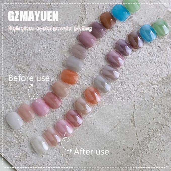 2Pcs Moonlight White Chrome Nail Powder, Magic Clear Pearlescent Mirror Effect Nail Glitter Powder, Pearl Chrome Pigment for Nail Art Decoration