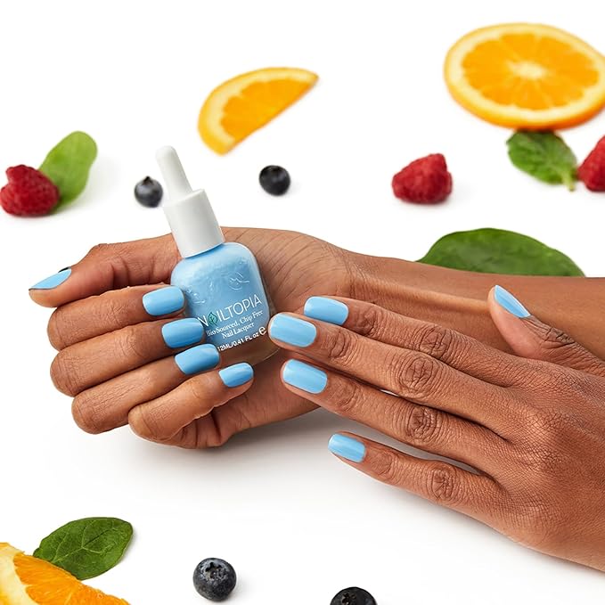 Nailtopia Bio-Sourced, Chip-Free Nail Lacquer - Fast Dry Nail Polish - Superfood-Infused - Natural Nail Polish - Be More Pacific - 0.41 oz