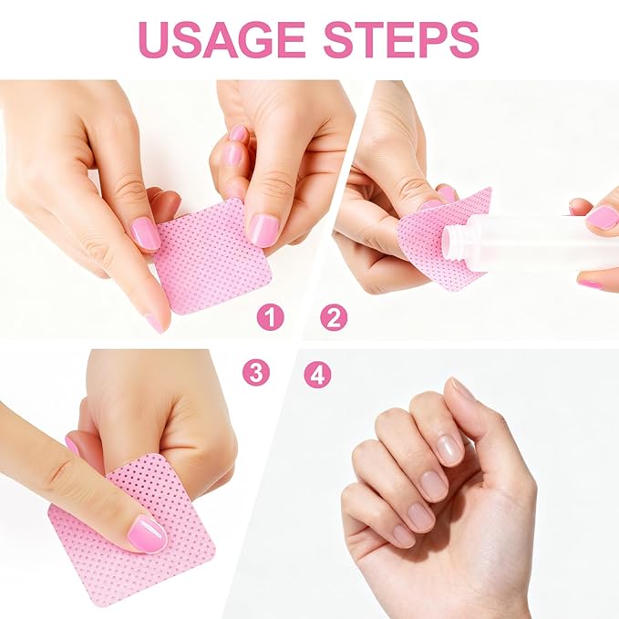 1800Pcs Lint Free Nail Wipes, Pink No Lint Nail Wipes for Gel Nails Lint Free Polish Remover, Wipe Off Eyelash Extension Glue, Nail Cleaning Pad Supplies