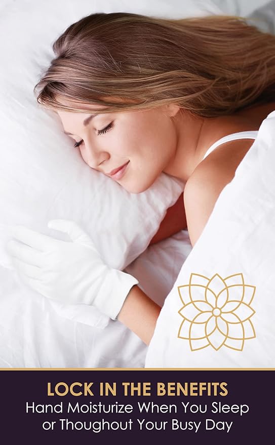 Care Wear White Cotton Gloves for Dry Hands - Overnight Eczema Moisturizing Lotion Treatment - 20 XL Jersey Glove Liners