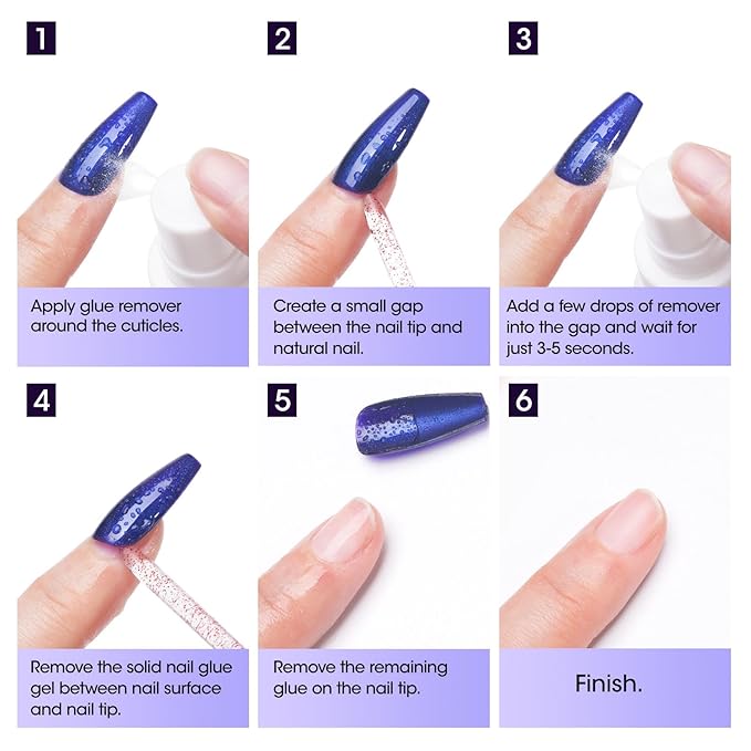 Gellen Solid Gel Nail Glue Remover Spray, 60ML Nail Glue Remover for Press On Nails Acrylic Nails Fake Tips, Acetone Free Soak Off Press-on Nail Removers Glue Off, Not UV Gel Polish Removers