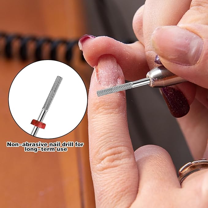 2Pcs Nail Drill Bits, Nail Drill Bits Cuticle Bit for Nail Drill Suitable for Electric Nail File, Nail Bits Cuticle Drill Bits for Nails Cleans Dead Nail Supplies Carbide Drill Bits Remover