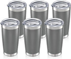 20oz Tumbler Bulk with Lid Stainless Steel Tumblers, 6 Pack | Leak Proof Lid by Unknown