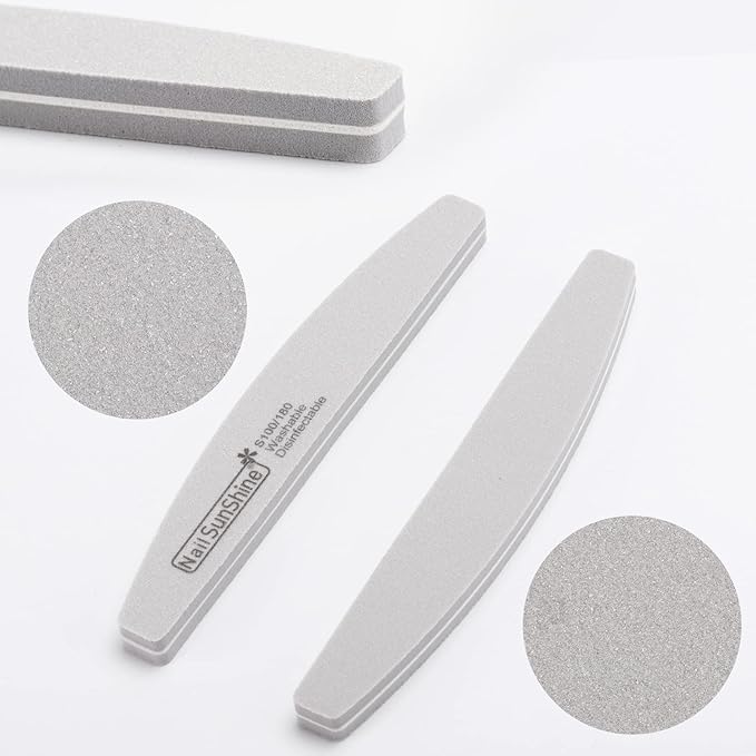 BTYMS 35 Count Nail Files and Buffers, Limas 100/180 Reusable Nail Sanding Blocks for Acrylic Nails and Natural Nails