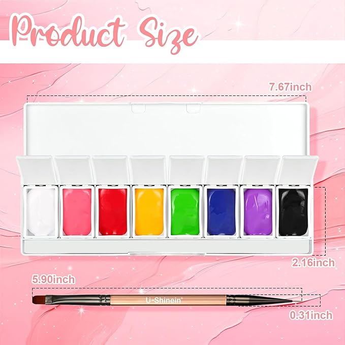 Omber Painting Nail Gel Kit, 8 Multi-functional Glitter Bright Colorful Gradient Gel Nail Polish for Pigment Pat Set, Gold&Silver Gel French Manicure No-wipe Soak of UV DIY Nail Art