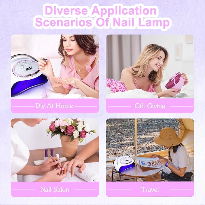 288W UV Nail Lamp, LKE UV Light for Gel Nails with 4Timers Professional UV Nail Light,LCD Display (Extra Medium)
