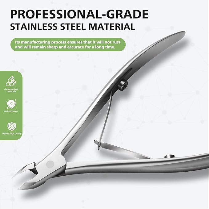 Half Jaw Salon Grade Cuticle Cutters – BALUCA Ergonomic Arch Handle Cuticle Clippers, Precision Stainless Steel Nail Cuticle Trimmer with Comfortable Grip, Perfect for Manicure & Pedicure