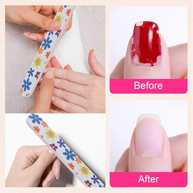 Professional Nail File, Colorful Double Sided120/180 Grit Emery Boards, Manicure Pedicure Tool and Nail Buffering Files, 10 Pack