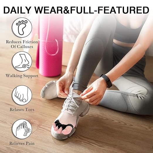 8PCS Toe Spacers for Women and Men, Toe Separators for Pedicure, Bunion Corrector, Hammer Toe Straightener, Plantar Fasciitis, Toe Spreaders for Foot Pain Relief and Foot Health.