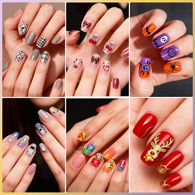 Biutee Nail Stamping Plate 15PCS Nail Stamper Kit Nail Art Stamping Plates Set with Nail Stamper, Scraper & Storage Bag, Nail Stamping Kit Star Bowknot Love Butterfly Leaf Halloween Design Template