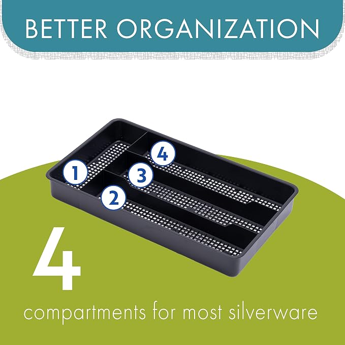 Dial Industries Small Utensil Silverware Kitchen Drawer Organizer, spoons and - Image 4