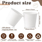 100 Pack 1oz Mini Coffee Cups Disposable Paper Cups Hot or Cold Beverage Cup - Image 2