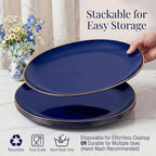 6PCS Oval Blue Plastic Plates - Image 5