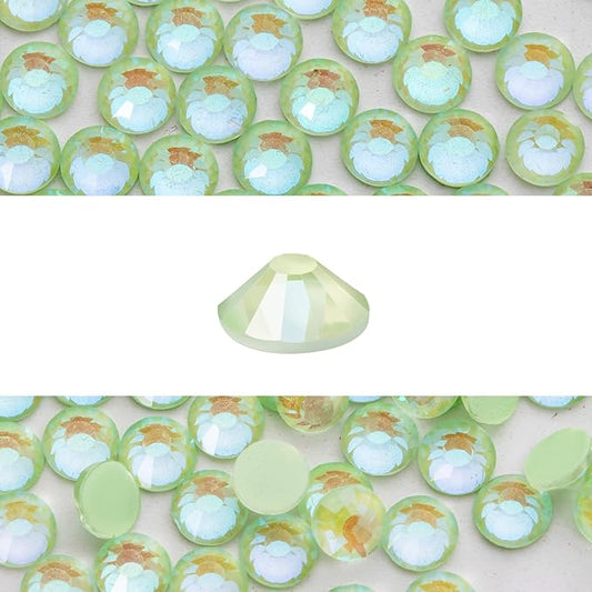 Novani 3000 Pieces Flatback Rhinestones Glass Round Gems F-Lt.Green Crystals for Nail Art DIY Crafts Clothes Shoes,SS10,2.7-2.9mm