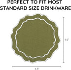 Linen Coasters for Drinks, 4.5 inch, Lime | Absorbent Linen Drink Mats - Image 3