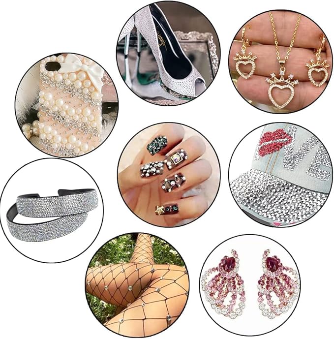 12000Pcs Nail Art Rhinestones, BetterJonny 24 Colors 4mm Round Nail Flatback Rainbow Gems Set with Tweezers and Pencil AB Glitter Flat-Bottomed Rhinestone for Crafts Decoration and Jewelry Making