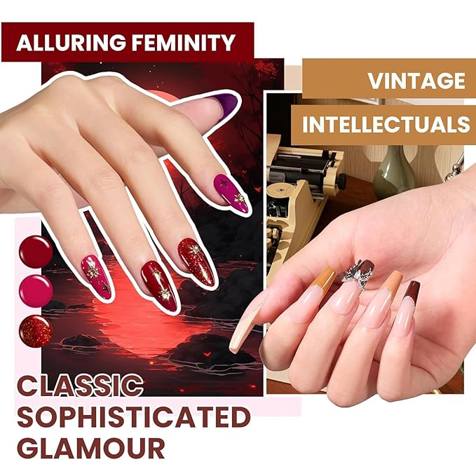 Beetles 110 PCS Gel Nail Polish Set, 100 Colors Infinite Inspiration All Season Red Brown Green Black Gel Polish with 5Pcs Base Top Coat Soak off UV Gel for Manicure Lovers DIY at Home Gifts for Women