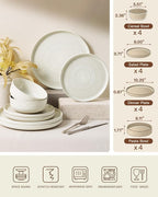 Stoneware Dinnerware Sets with Pasta Bowls, Service - Image 7