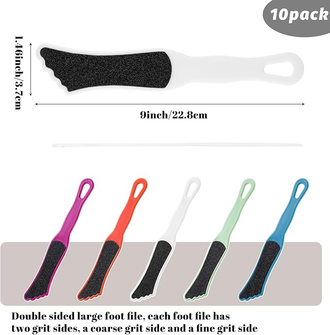 10 Pack Foot File Callus Remover with Double Sided Pedicure Tools for Feet Professional Sander for Dead Skin Foot Scrubber Rasp for Women Men Family Feet Beauty Spa