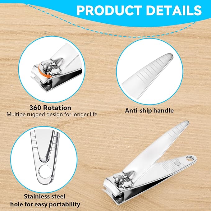 100 Pcs Nail Clippers Bulk for Men Women,Stainless Steel Portable Travel Fingernail Clipper,Flat Fingernail Clippers Sturdy Trimmer Pointed Manicure Care Tools